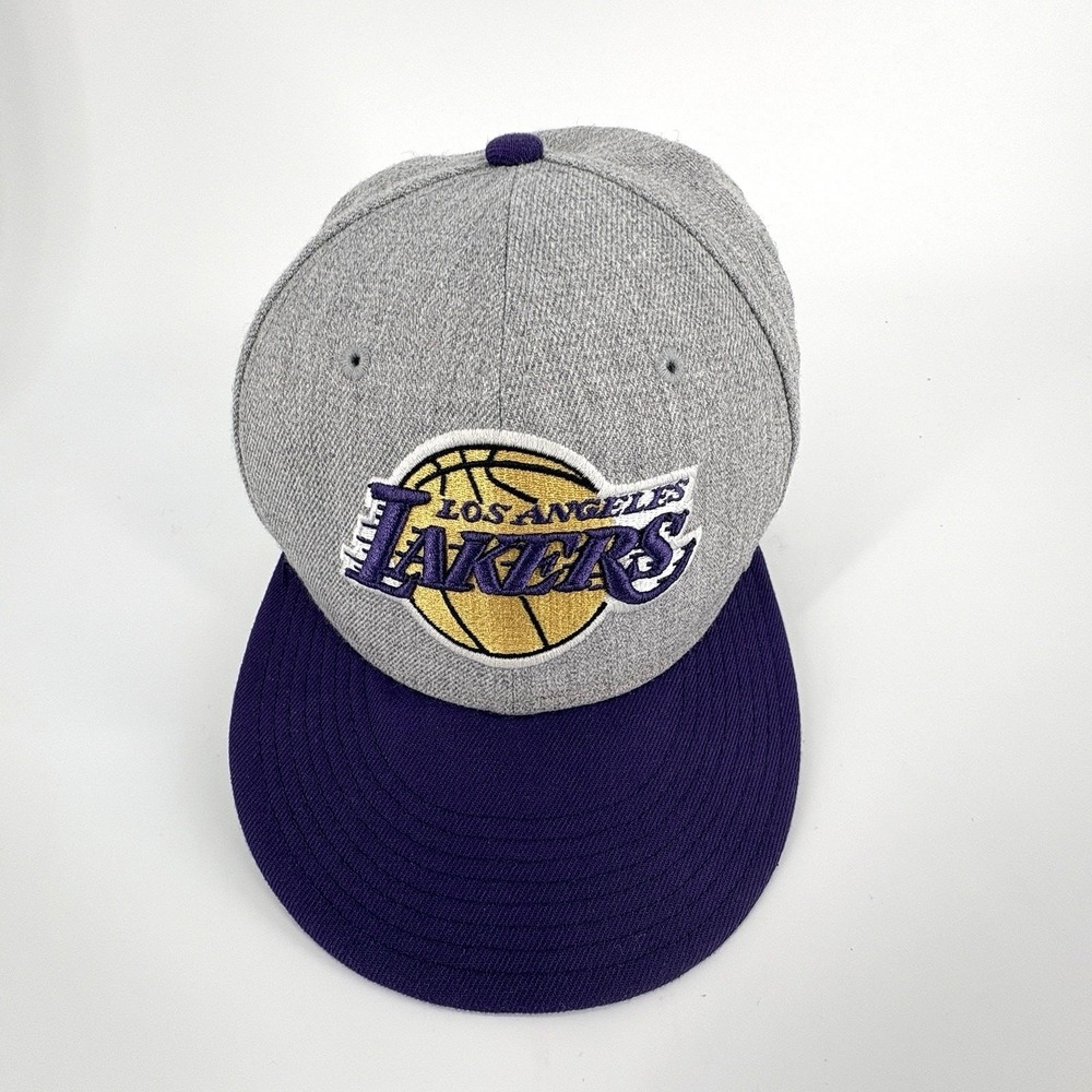 Los Angeles LA Lakers New Era 59Fifty Grey Purple Snap Back Cap Hat